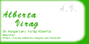 alberta virag business card